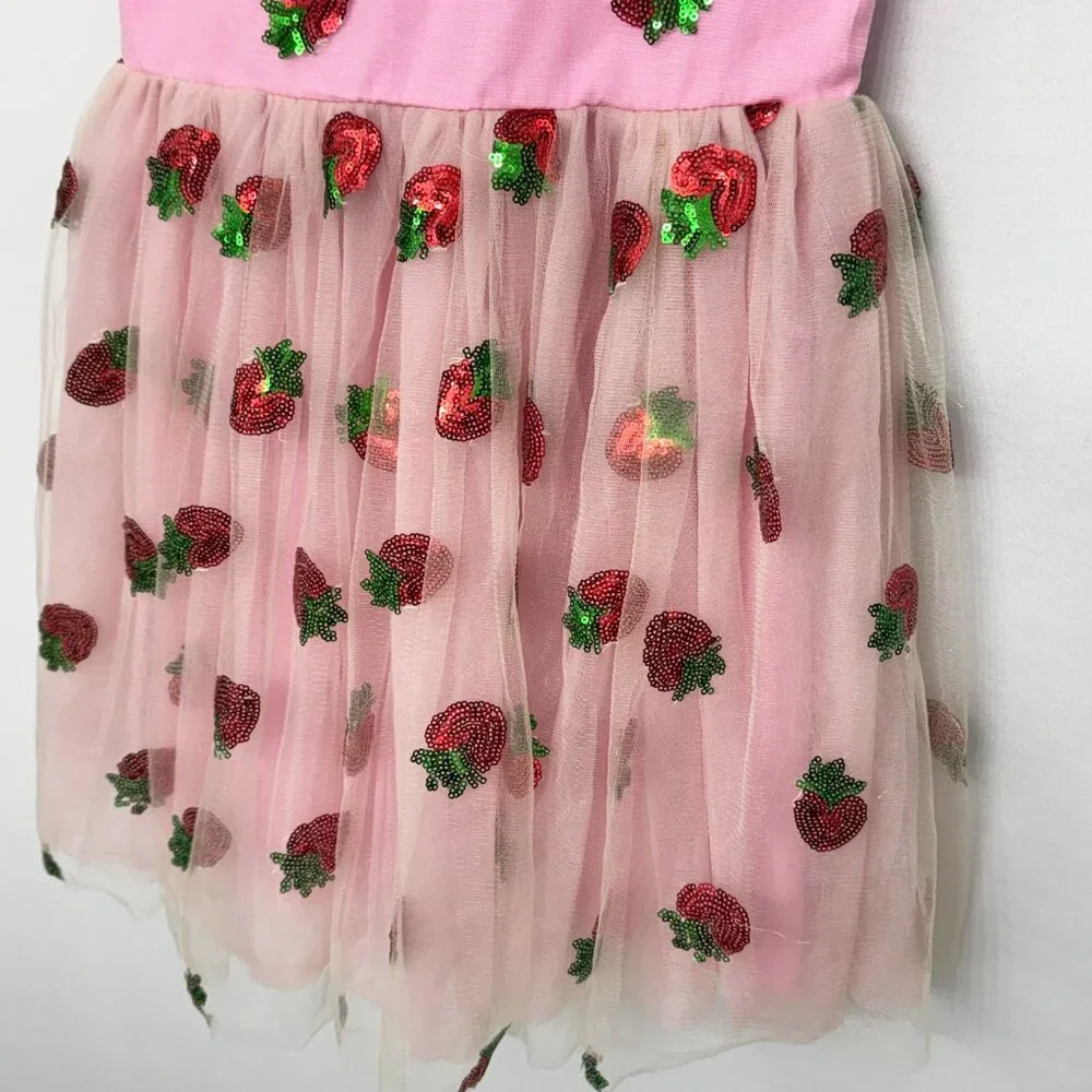 Lola + The Boys Strawberry Sequin Tulle Dress Size 8 - Picture 9 of 11